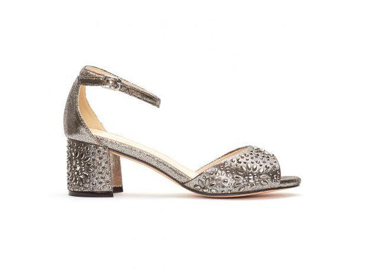 Ankle Strap Heels Metallic Stone 6cm