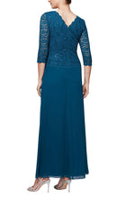 Last inn bildet i Galleri-visningsprogrammet, Long Mock Sequin Lace Dress - Peacock 14