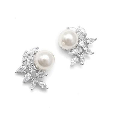 Sparkle Cluster Pearl Earring - Pearl/Silver