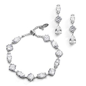 Multi Shape Crystal Bracelet - Silver