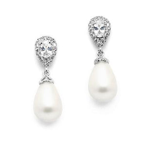 Pear Stone & Pearl Earring - Pearl/Silver