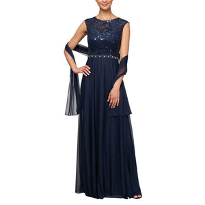Dress W. Sequin Embroidered Bodice