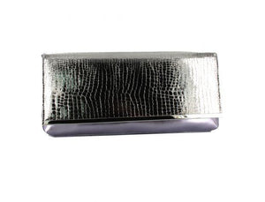 Selskapsveske Soft Metallic Snakeskin - Pewter