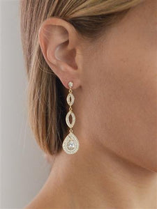 Micro Pave Teardrop Earring - Gold