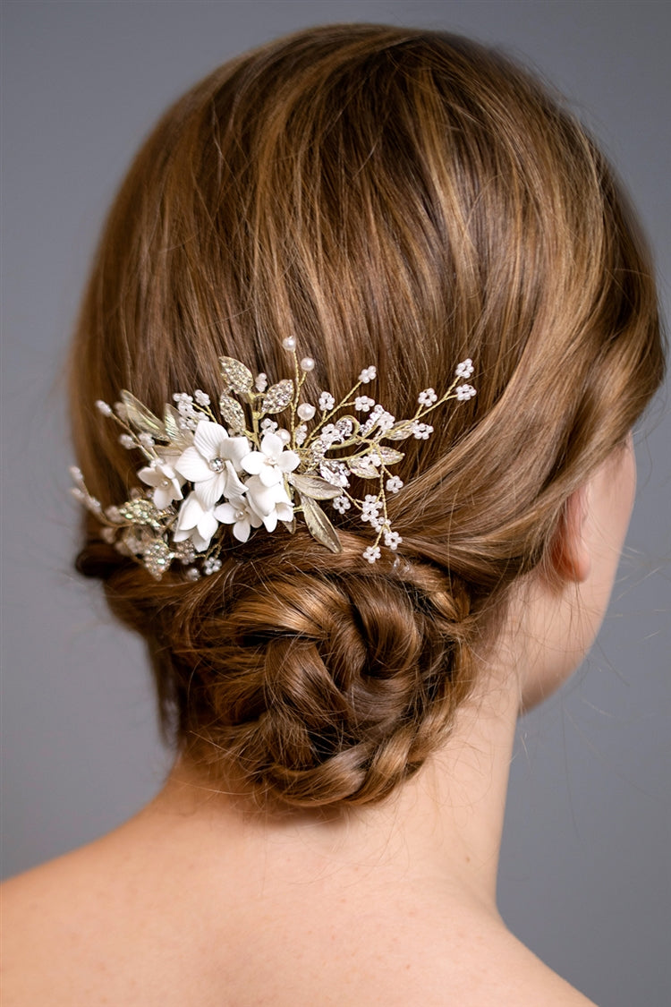 Hårclip "Light Gold Bridal Hair Comb"