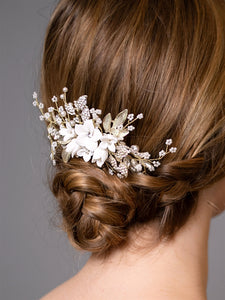 Light Gold Bridal Hair Comb - Gold one size