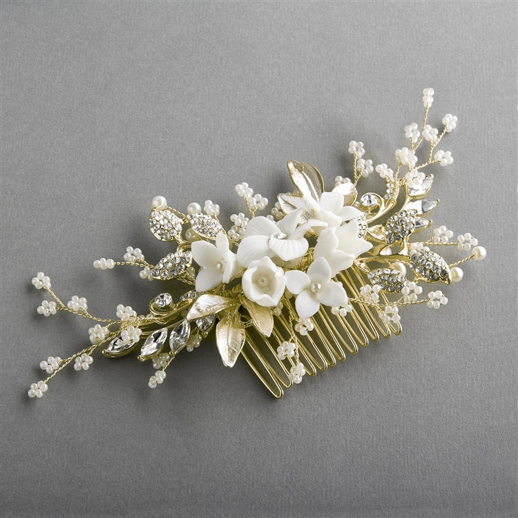 Hårclip "Light Gold Bridal Hair Comb"