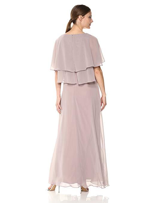 Chiffon Arm Sparkle Belt Dress - Pale Blush 12