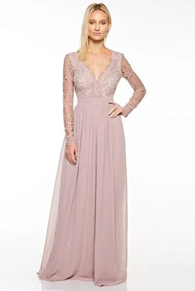 Selskapskjole Scallop Crochet Dress - Mauve S