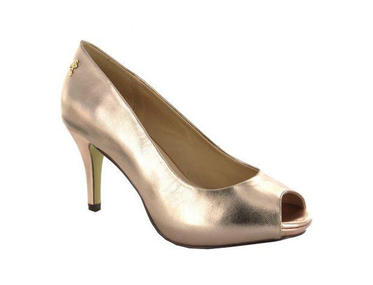 Leather Peep-toe Pump 8 cm Skinn utside & innside