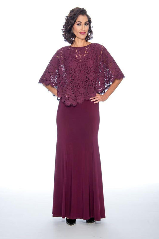 Lace Cape Jersey Dress Decode