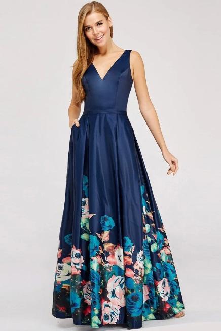 Selskapsskjole Floral Satin Gown