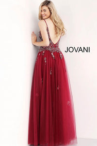 Flower Pattern Sparkles Dress - Burgundy 4