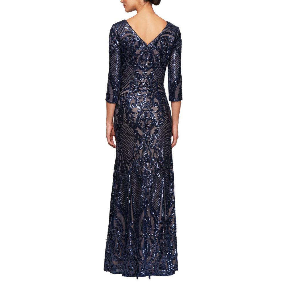 Selskapskjole "Allover Sequin Detail" Navy/nude