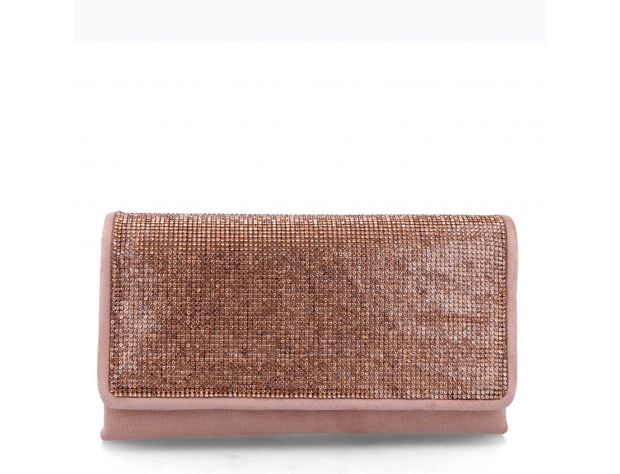 Veske "Suede Rose Gold Sparkle" - Nude/Rosè
