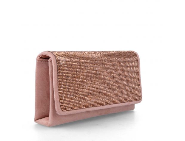 Veske "Suede Rose Gold Sparkle" - Nude/Rosè