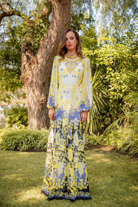 Long dress Amar with yellow print