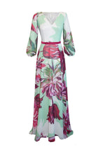 Last inn bildet i Galleri-visningsprogrammet, Long A-line flower Dress Green