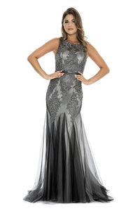 Lace Mermaid Dress - Charcoal 4