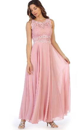 Dress Lace & Sparkle Top - Dusty Rose S