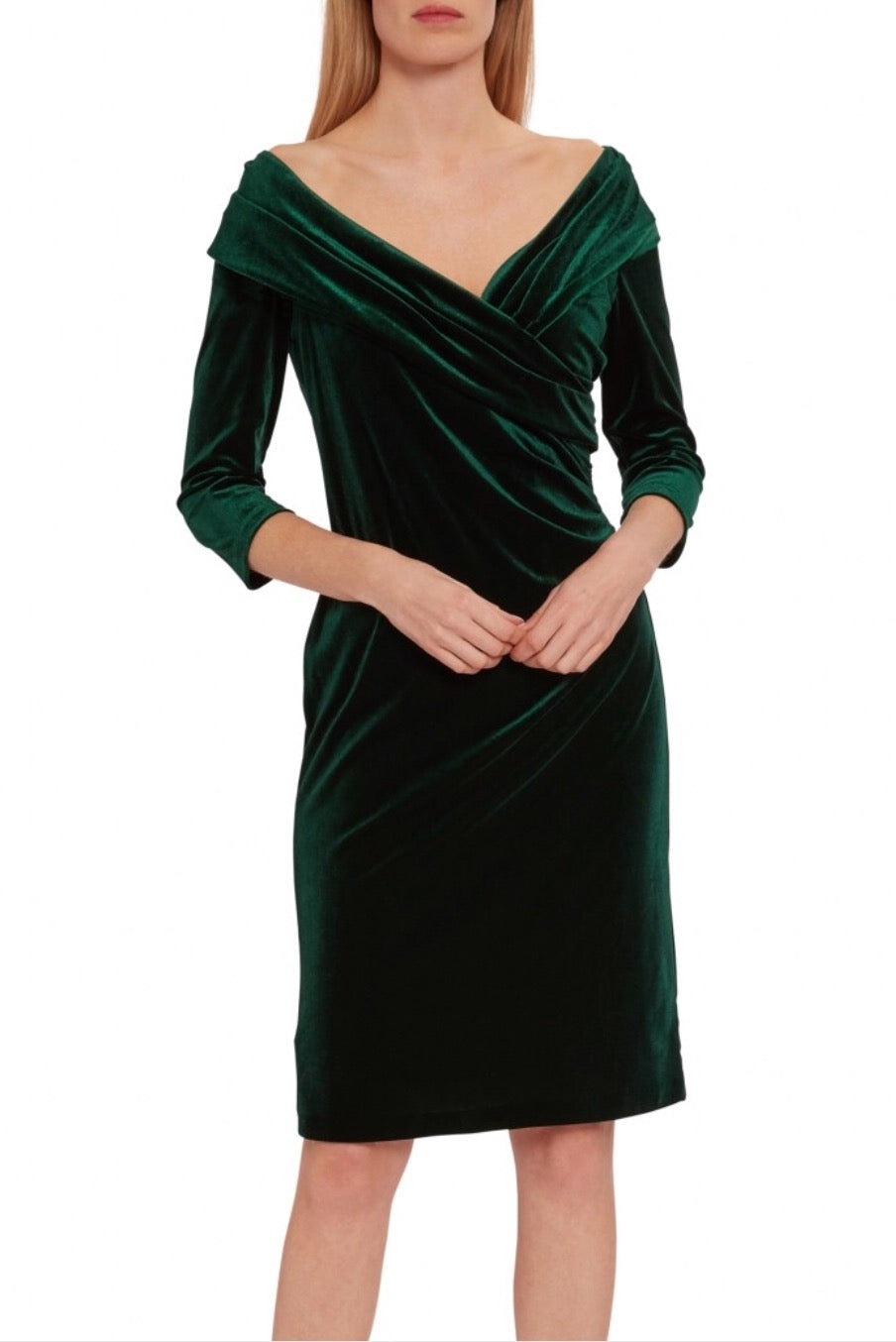 GB Bridget Velvet Dress - Dark Green 38
