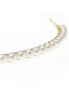 Gold tiara with pearls - gold