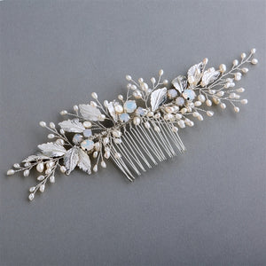 Brudekam "Opal & Freshwater Pearl" - Silver