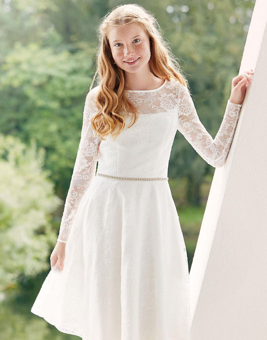 Konfirmantkjole Wilma Hel blonde lang arm 7014