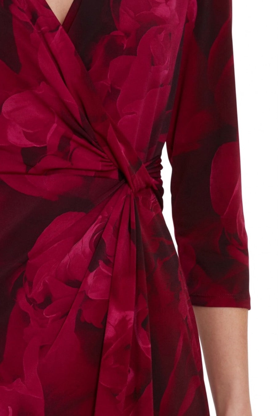 Lainey Floral Wrap Dress - Black/Magenta 38