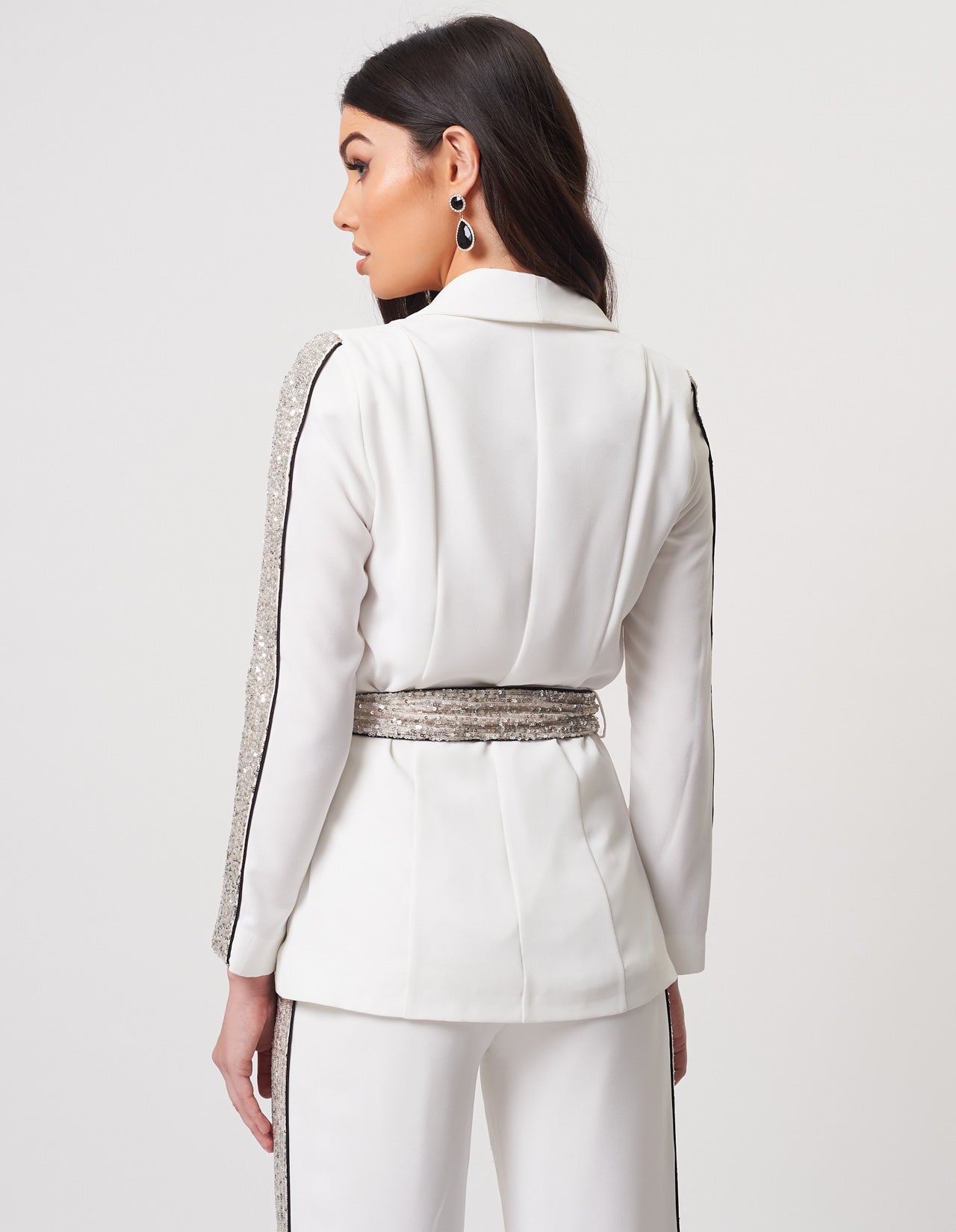 Atlantis Blazer White & SIlver - Silver 36