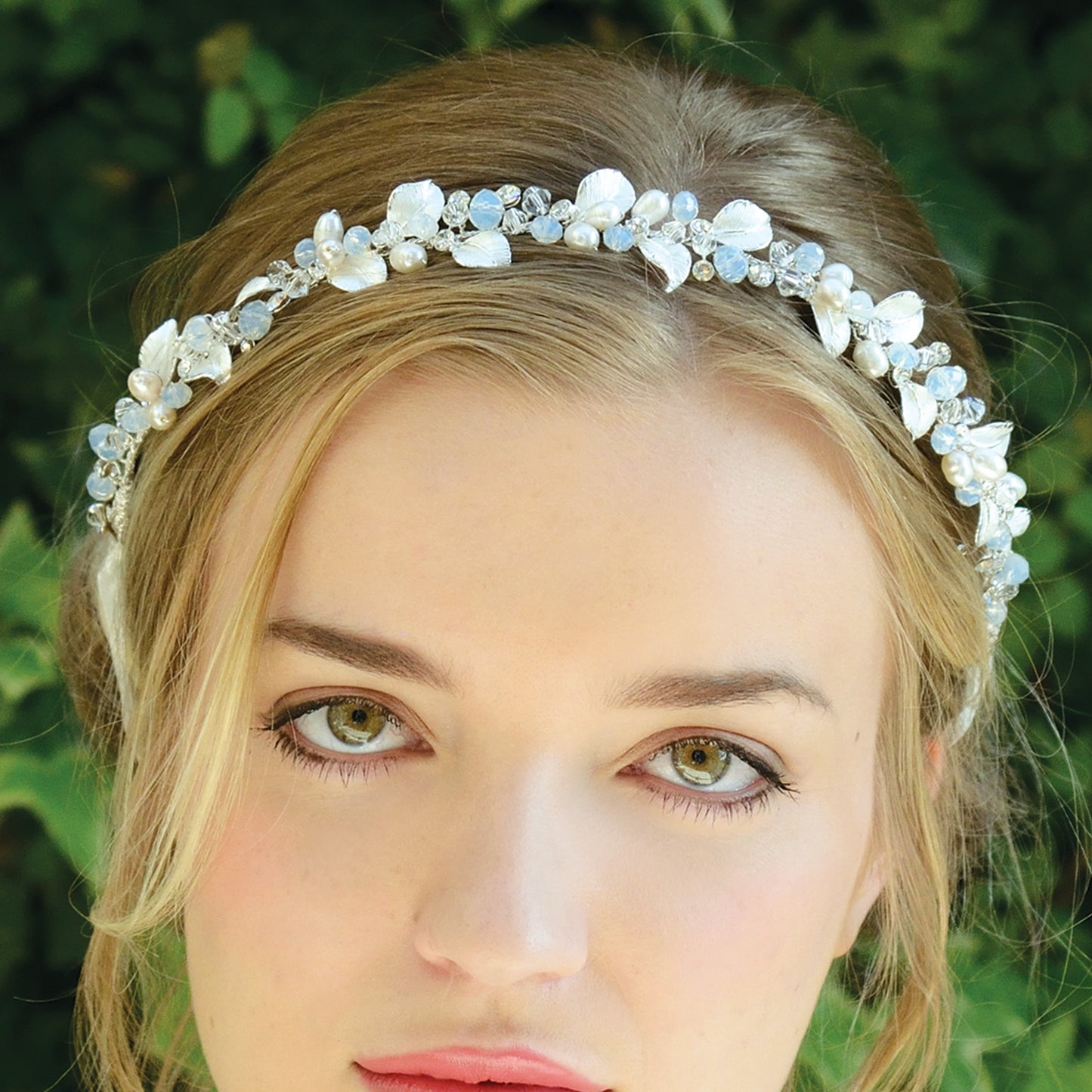 Headpiece "Nicole Silver" - Ivory/silver