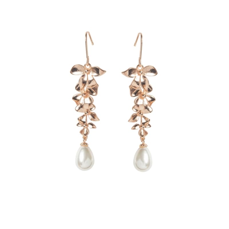 Øredobber "Delicate Orchid Chandelier Rose Gold"