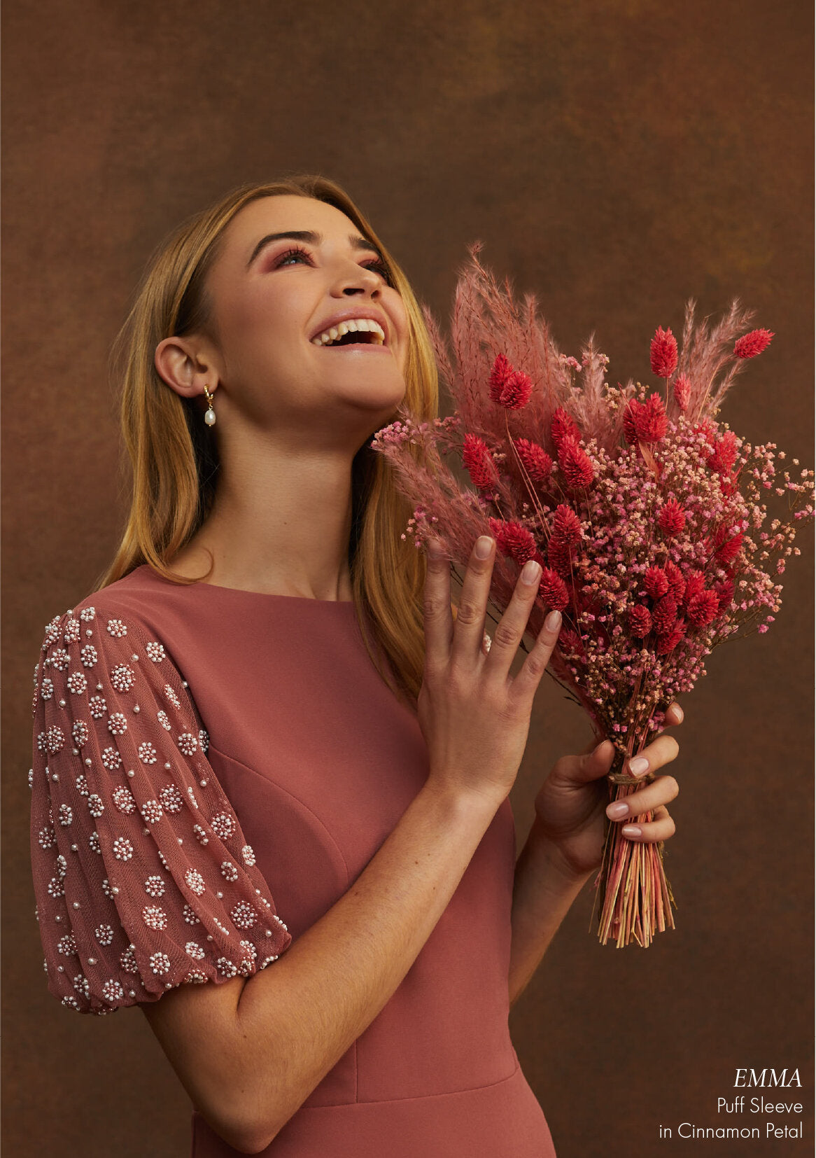 Emma Puff Sleeve Embellishment Cinnamon