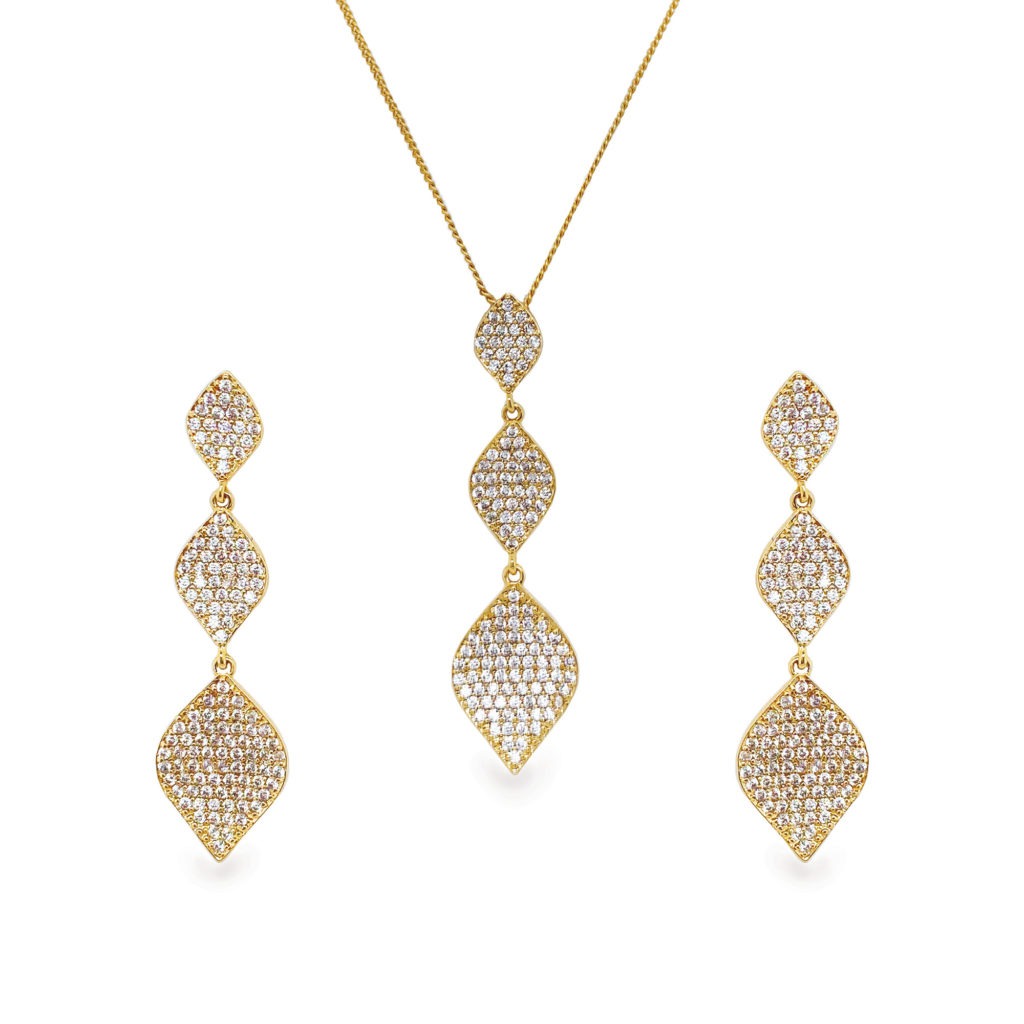 Smykkesett "Rochelle Set Gold Necklace & Earrings"