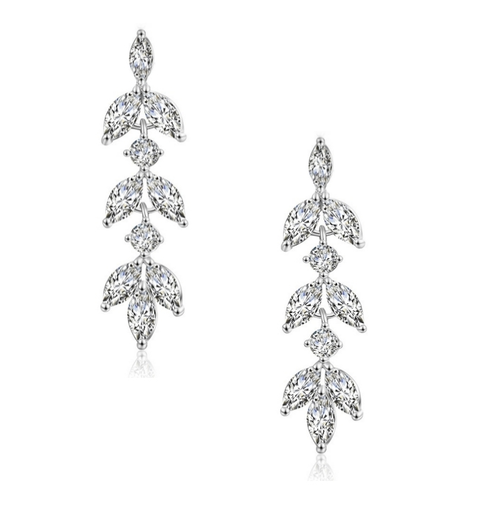 Dainty Drop Sparkle Earrings Silver - Silver