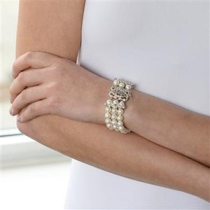 Freshwater Pearl Vintage Clasp Bracelet - Pearl