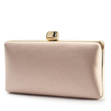 Last inn bildet i Galleri-visningsprogrammet, Selskapsveske Hardcase Clutch Satin - Champagne/Gold