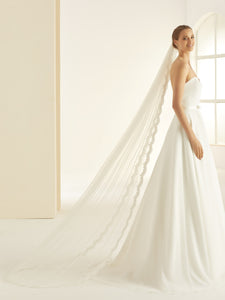 Slør Delicate Lace Edge 220cm - Ivory 220cm