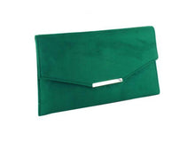 Last inn bildet i Galleri-visningsprogrammet, Selskapsveske Clutch Envelope Faux Suede - Emerald Green