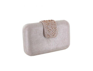 Selskapsveske Clasp Clutch Faux Suede - Soft Pink