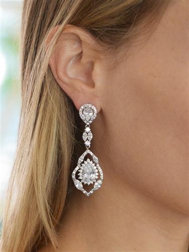 Vintage Sparkle Dangle Earring - Silver