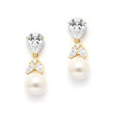 Last inn bildet i Galleri-visningsprogrammet, Pear Stone Pearl Drop Earring - Pearl/Gold
