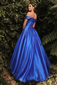 Ballkjole Off shoulder sparkle royal
