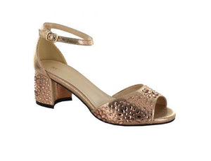 Ankle Strap Heels Metallic Rose Gold 6cm