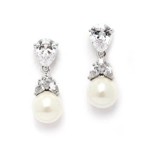 Pear Stone Pearl Drop Earring - Pearl/Silver