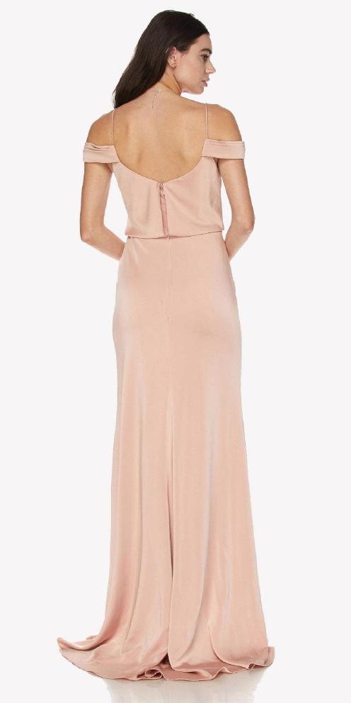 Satin Cowl Neck Dress - Dark Rose XS