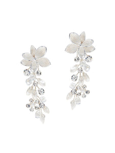 Silver Flower Earrings - Silver