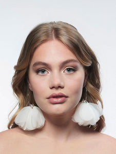Ivory organza earrings