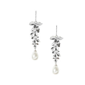Delicate Orchid Chandelier Earrings Silv - silver